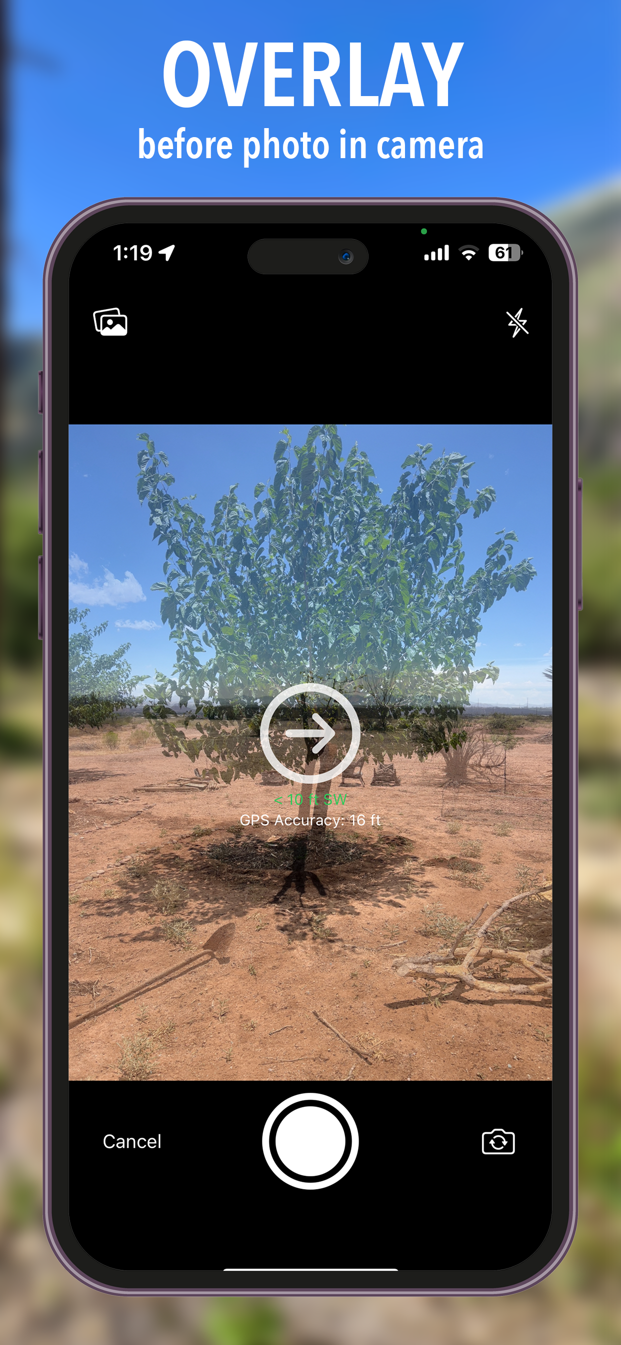 Overlay before photo in camera