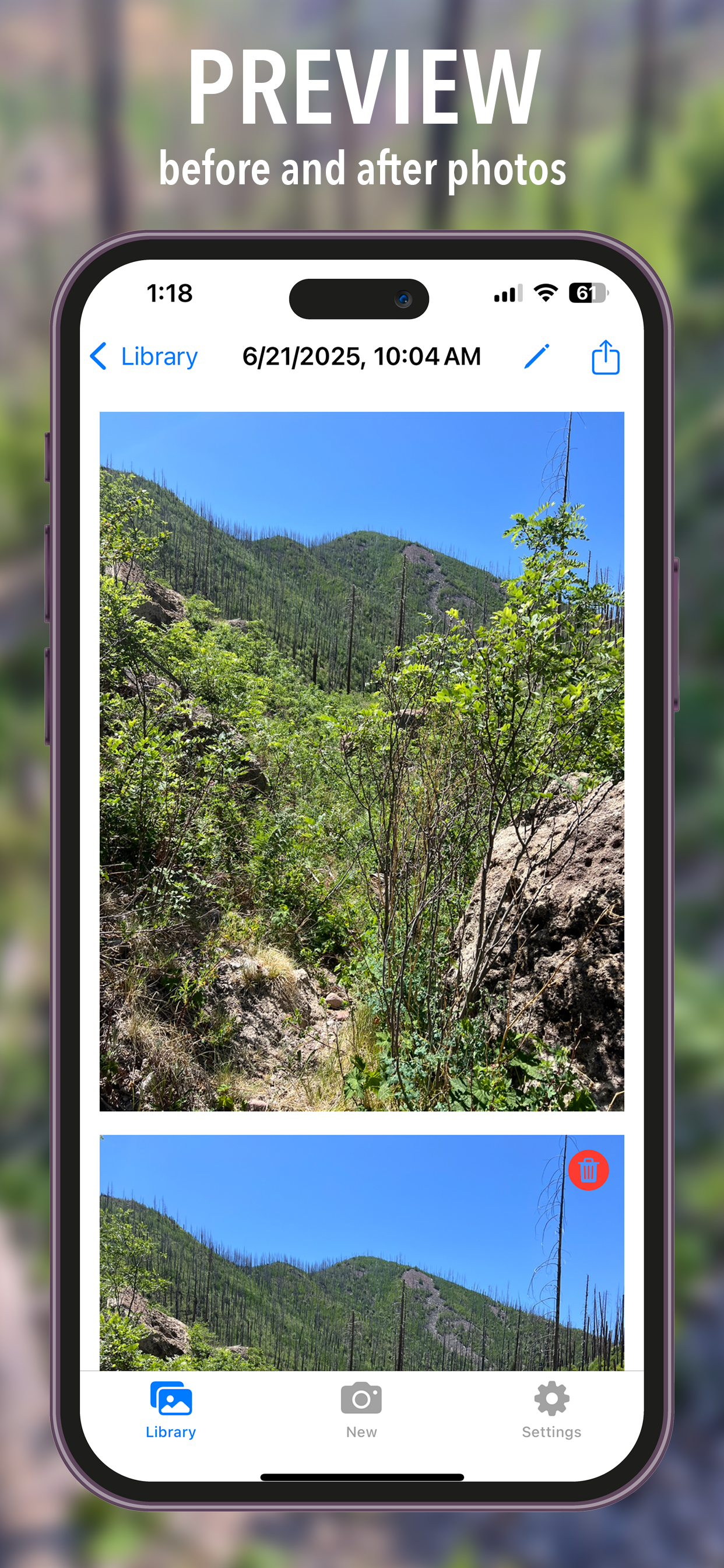 Preview before and after photos